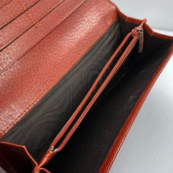 Authentic GUCCI Red Canvas & Leather Long Slim Wallet - Picture 9 of 14